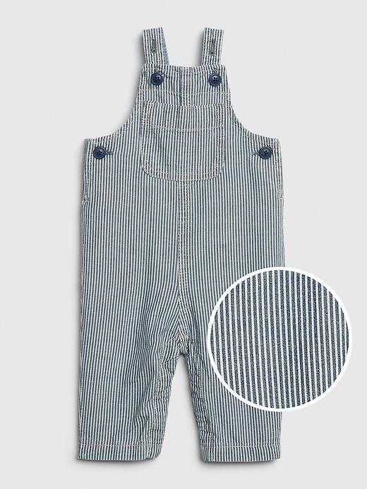 Image number 1 showing, Baby Railroad Stripe Overalls