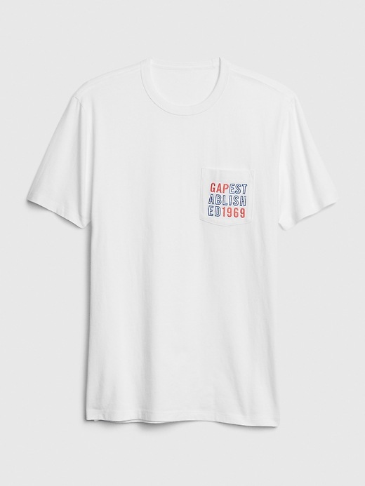 L'image numéro 6 présente T-shirt à poche avec logo Gap