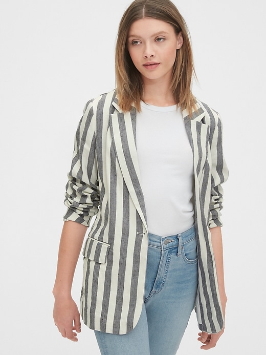 Image number 5 showing, Striped Linen Blazer