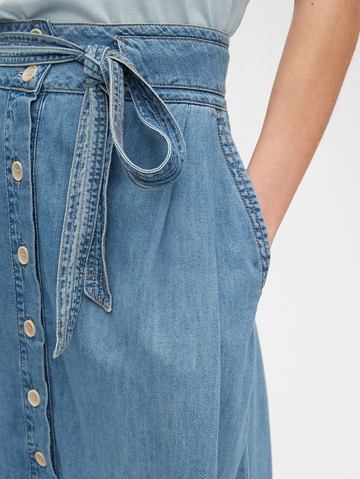 Image number 5 showing, Button-Front Denim Midi Skirt