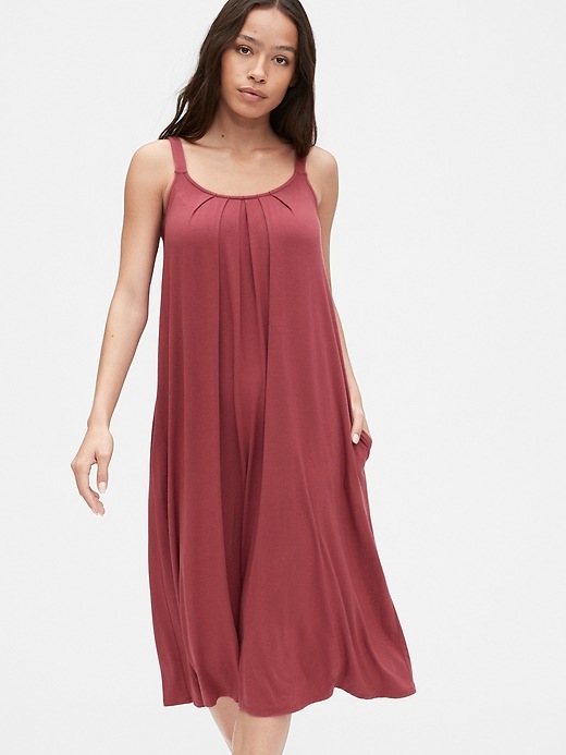 Image number 1 showing, Scoopneck Pleated Midi Dress
