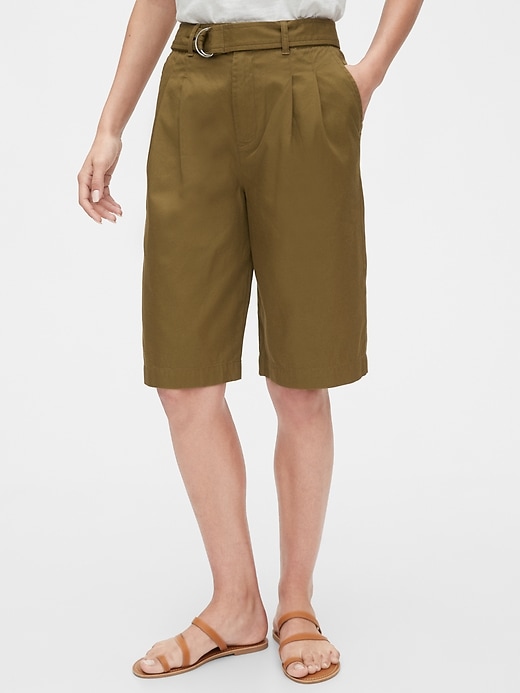Image number 8 showing, High Rise Belted Bermuda Shorts