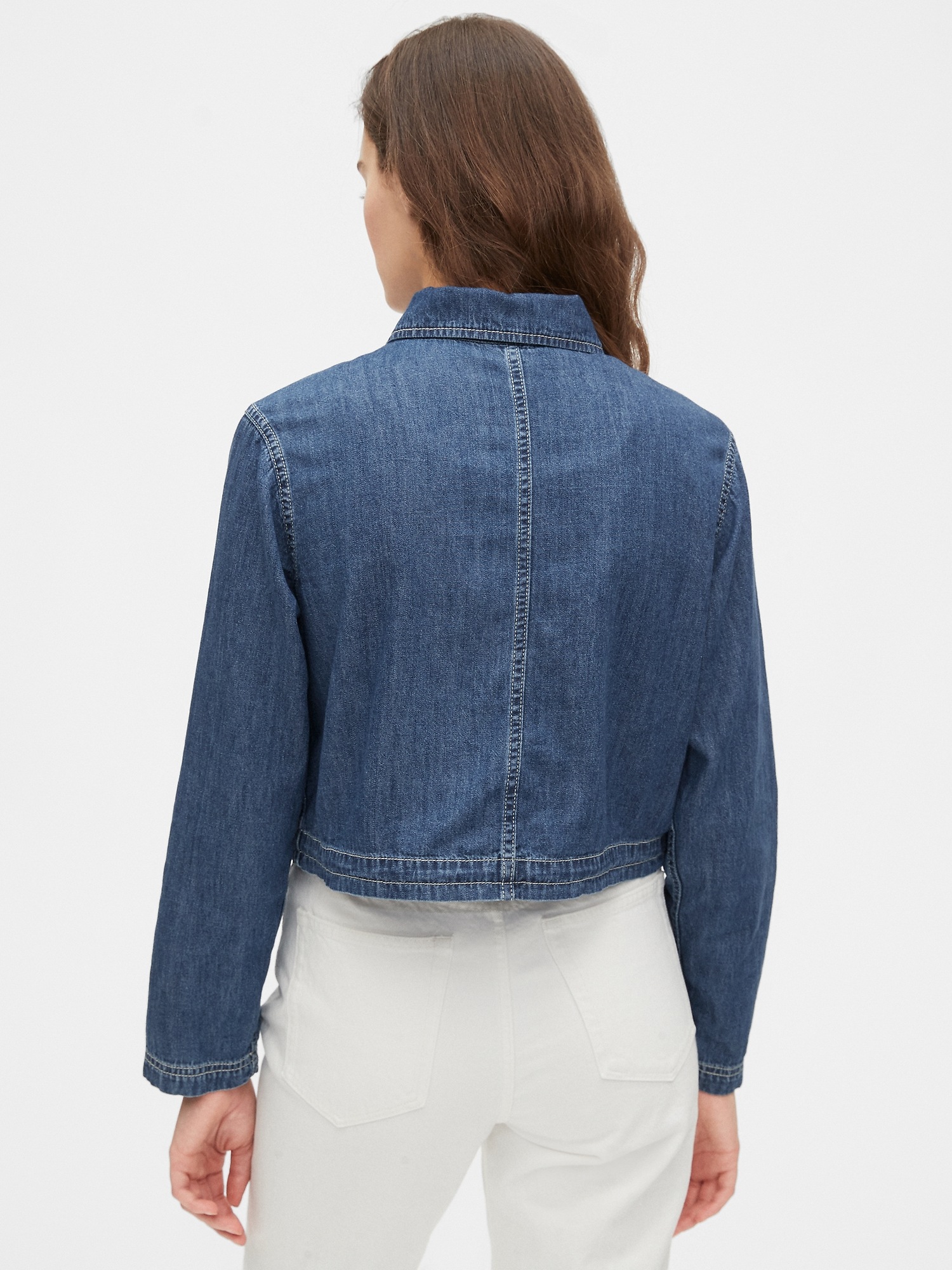 gap cropped jean jacket