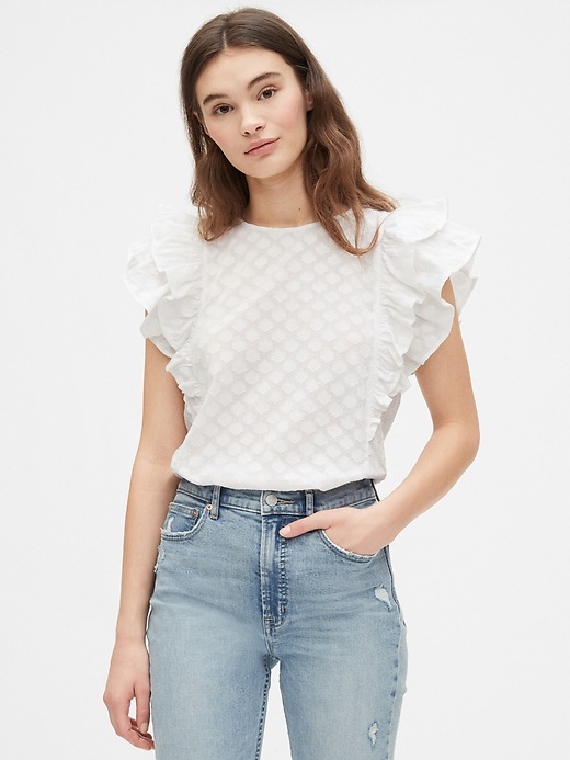 ruffle arm top