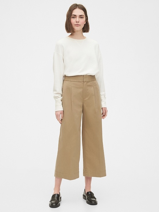 Image number 5 showing, High Rise Wide-Leg Khakis with Washwell