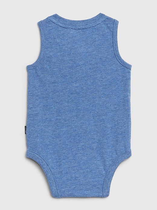 L'image numéro 2 présente Cache-couche camisole henley à imprimé pour bébé