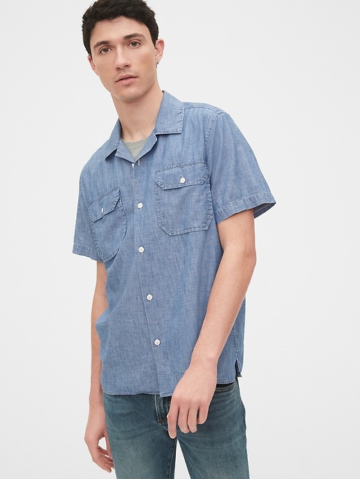 Image number 5 showing, Chambray Worker Shirt in Standard Fit