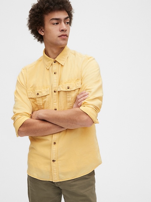 Image number 5 showing, Linen-Cotton Utility Shirt Jacket