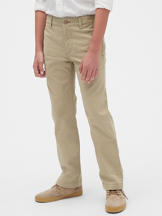 Image number 1 showing, Kids Uniform Straight Khakis with Gap Shield