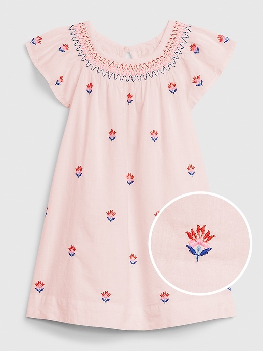 Image number 1 showing, Toddler Short Sleeve Embroidered Dress