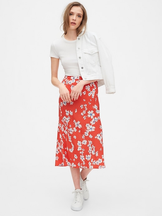 Image number 1 showing, Print Midi Skirt