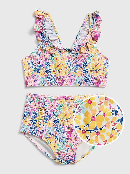 Image number 1 showing, Kids Floral Ruffle Swim Two-Piece