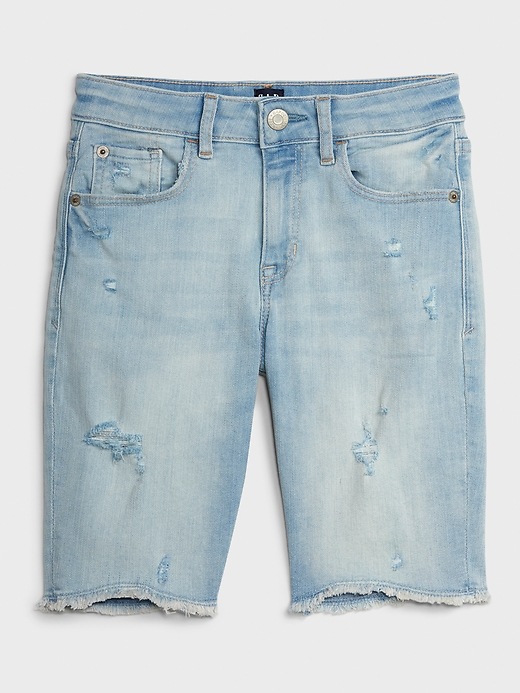 View large product image 1 of 1. Kids High-Rise Distressed Denim Shorts