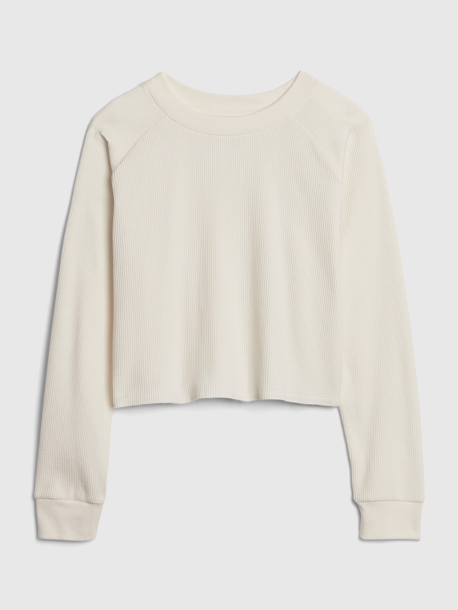 Cropped waffle long sleeve Clearance