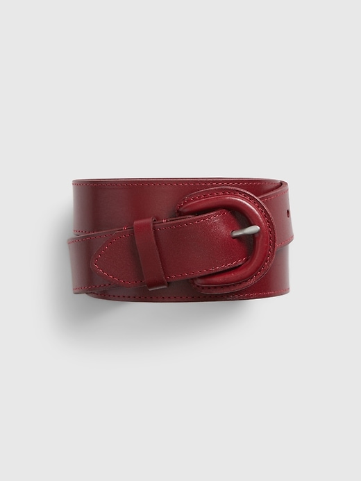 View large product image 1 of 1. Leather Cover Buckle Belt