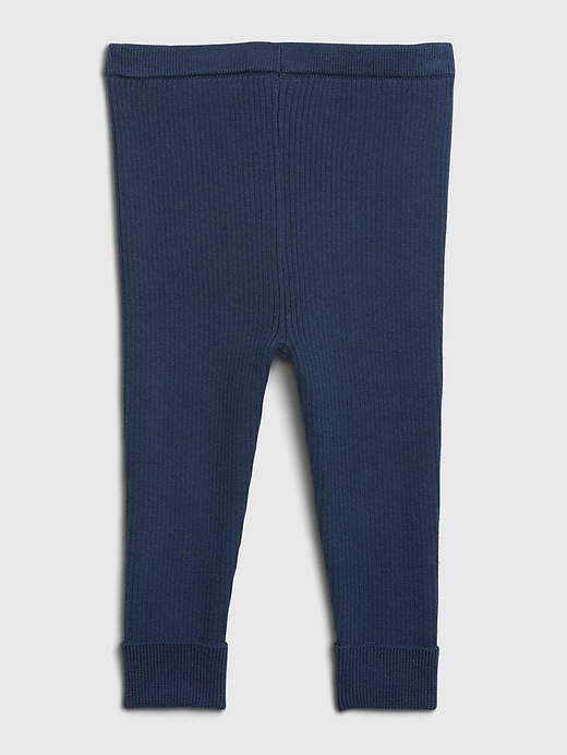 L'image numéro 2 présente Legging en tricot côtelé pour bébé