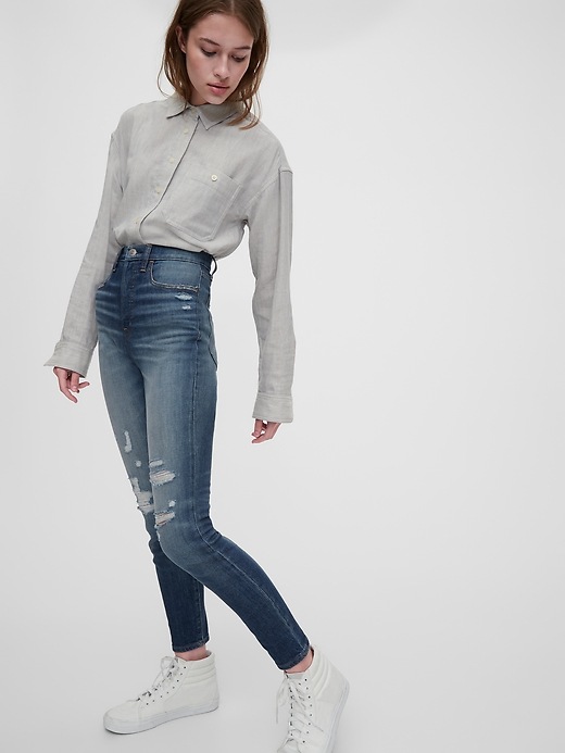 Image number 3 showing, 1969 Premium Sky High Distressed Skinny Jeans
