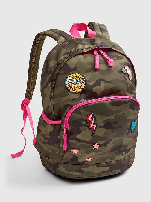 View large product image 1 of 1. Kids Camo Patch Senior Backpack