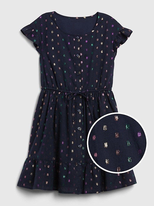 Image number 1 showing, Kids Polk-A-Dot Peplum Ruffle Dress