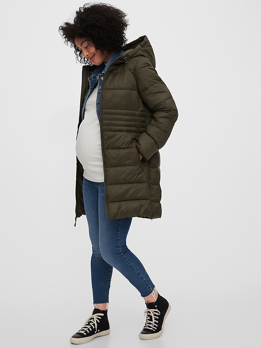 View large product image 1 of 1. Maternity Upcycled Puffer Jacket