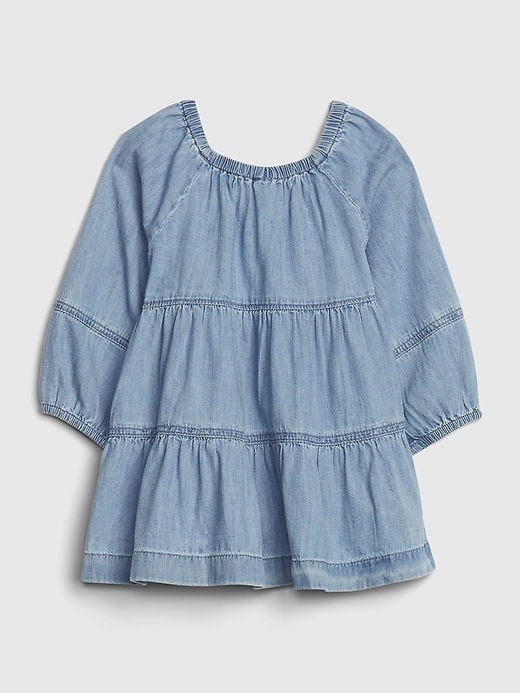 Image number 2 showing, Baby Denim Tiered Dress