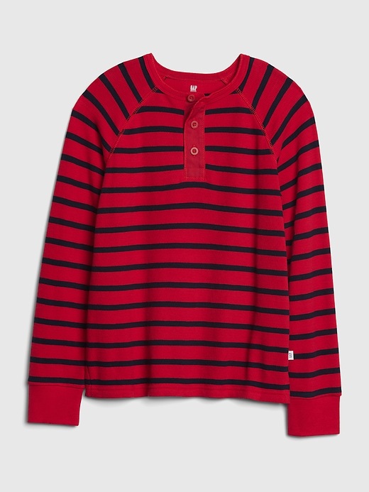 Image number 1 showing, Kids Waffle Knit Henley Shirt