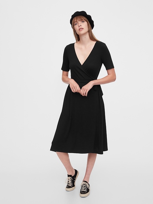 Image number 3 showing, Front Wrap Midi Dress