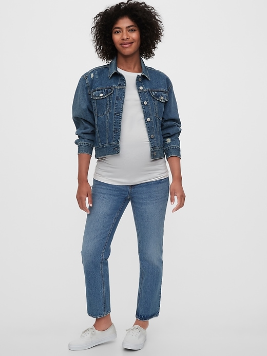 Image number 4 showing, Maternity Full Panel Cheeky Straight Jeans With Washwell&#153