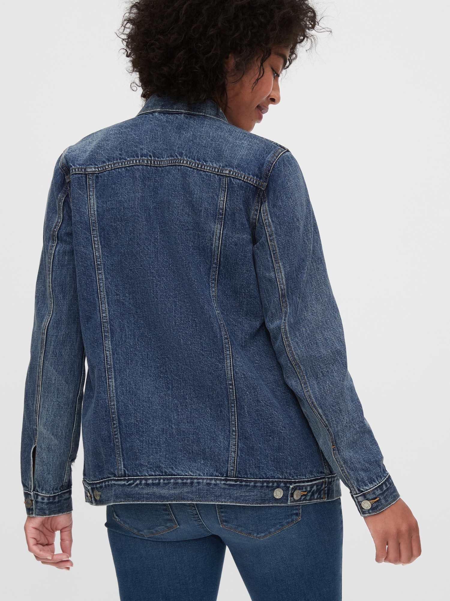 Maternity Icon Distressed Denim Jacket 