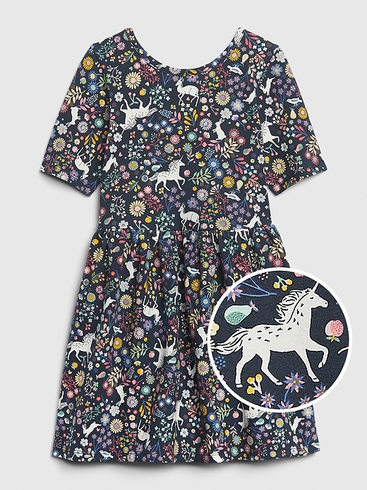 View large product image 1 of 1. Toddler Unicorn Skater Dress