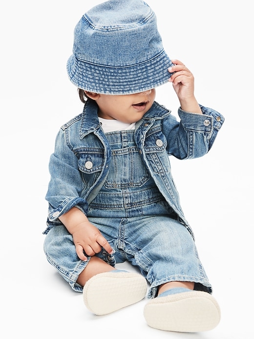 Image number 4 showing, Baby Organic Cotton Denim Overalls