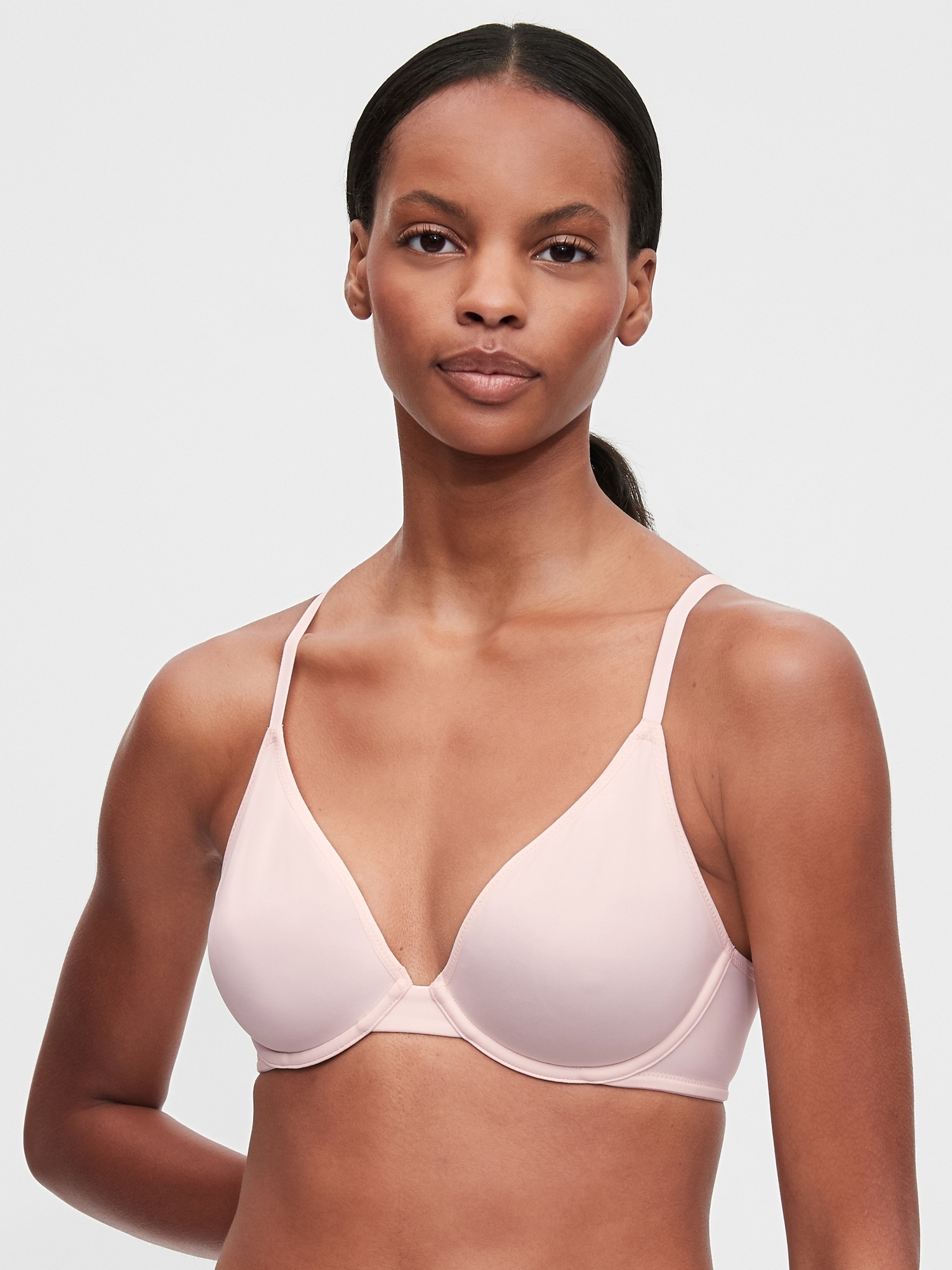 Gap Bare Natural Double-Knit Plunge Bra pink - 593620033