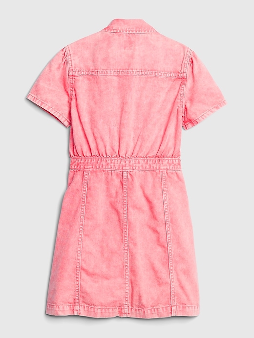 Image number 3 showing, Kids Pink Denim Dress