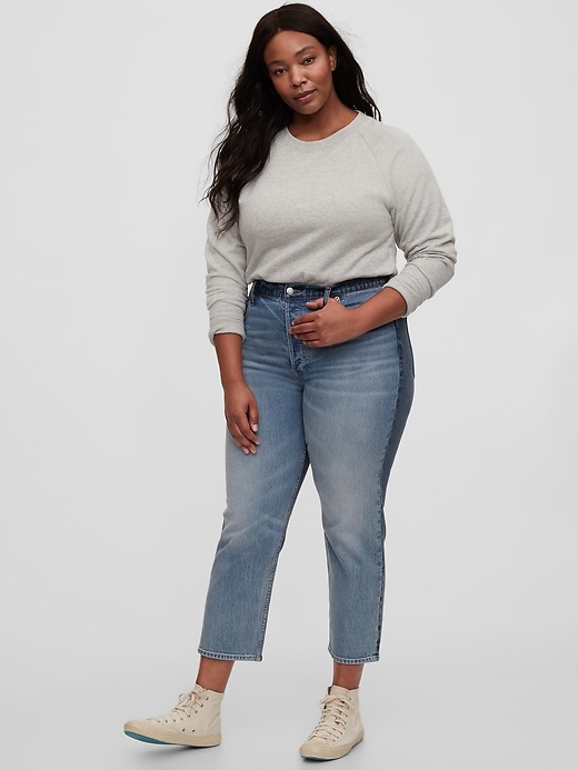 Image number 6 showing, High Rise Two Tone Cheeky Straight Jeans