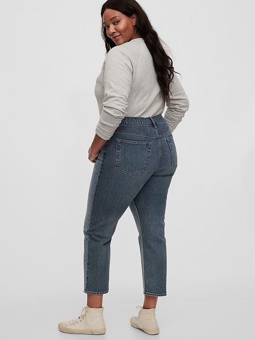 Image number 7 showing, High Rise Two Tone Cheeky Straight Jeans