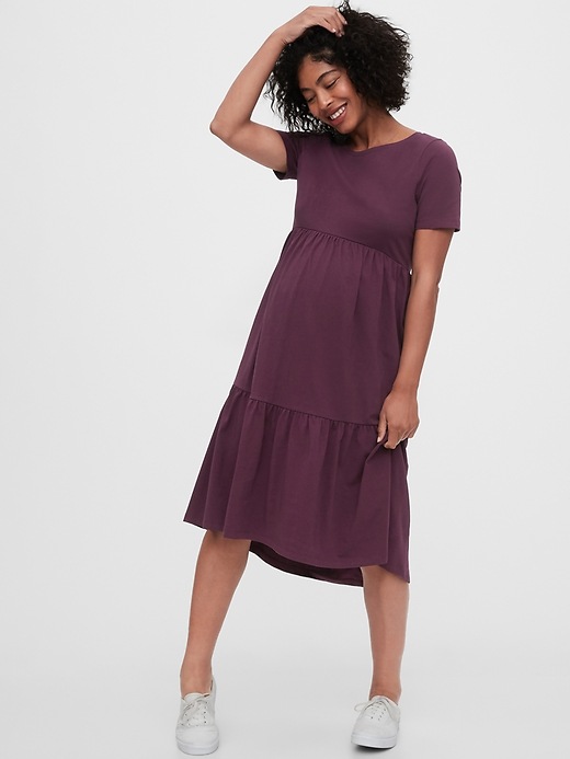 Image number 5 showing, Maternity Tiered Midi Dress