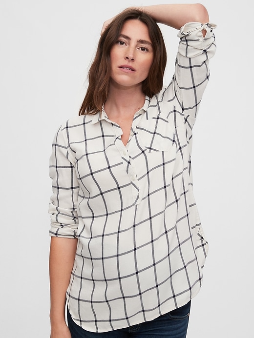 Image number 5 showing, Maternity Plaid Shirt