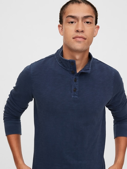 View large product image 1 of 1. Half-Button Mockneck Shirt