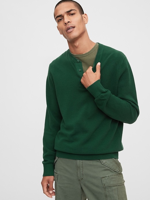 Image number 1 showing, Mainstay Henley Sweater