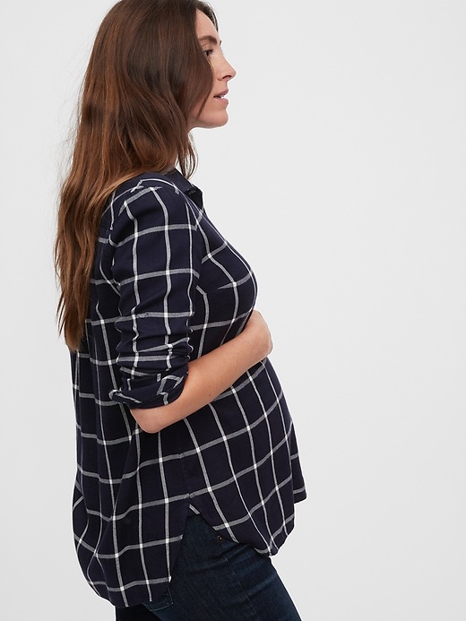 Image number 4 showing, Maternity Plaid Shirt