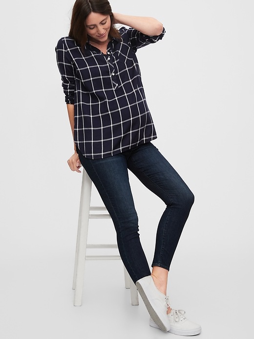 Image number 3 showing, Maternity Plaid Shirt