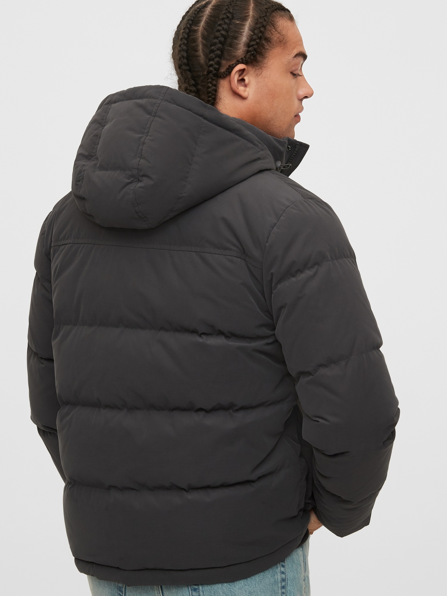gap heavyweight down hooded puffer jacket