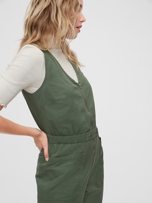 Image number 3 showing, Sleeveless Front-Zip Jumpsuit
