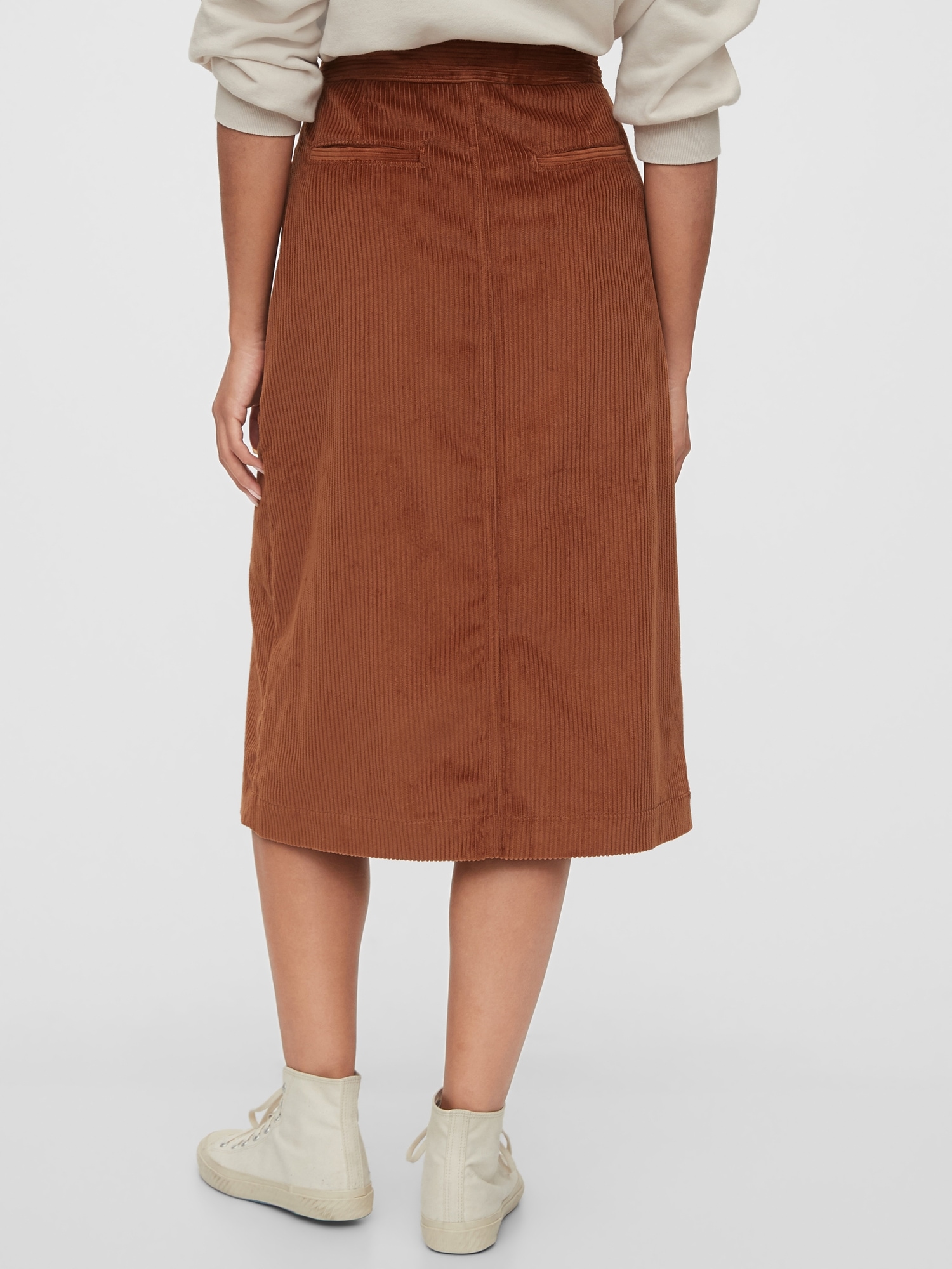 Aline Corduroy Midi Skirt Gap