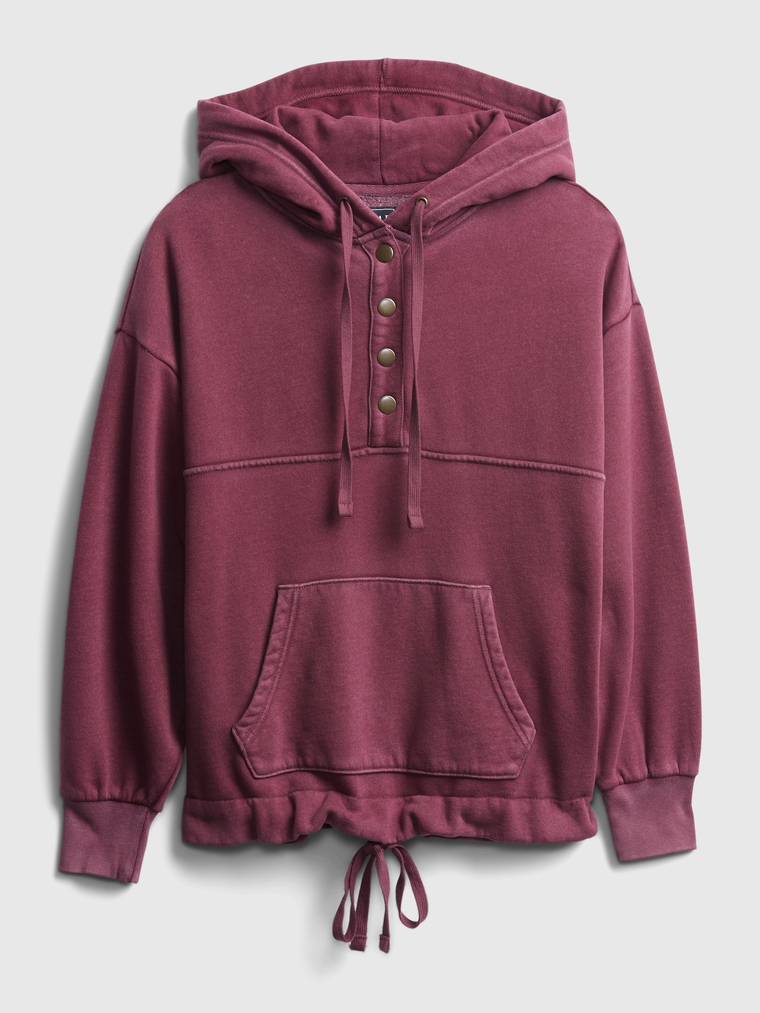half button hoodie
