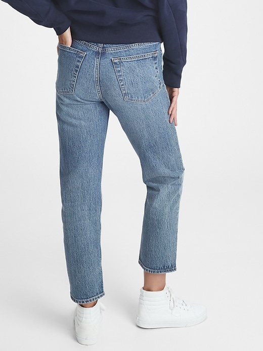 Image number 2 showing, High Rise Two Tone Cheeky Straight Jeans