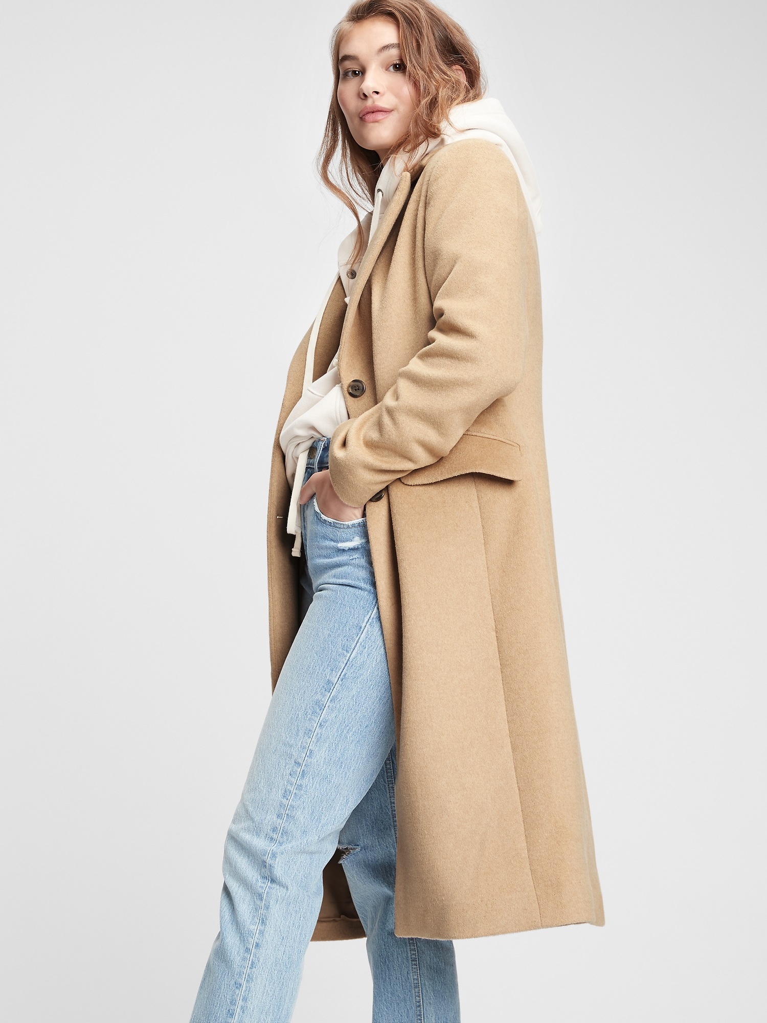 gap camel wool coat