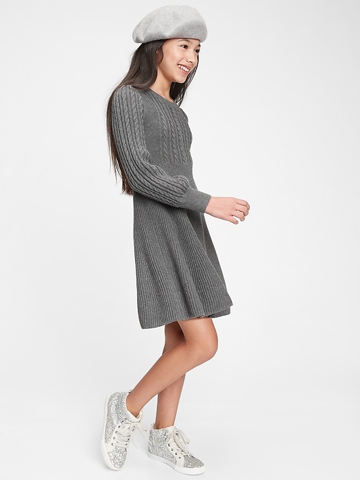 Image number 2 showing, Kids Cable Knit Sweater Dress