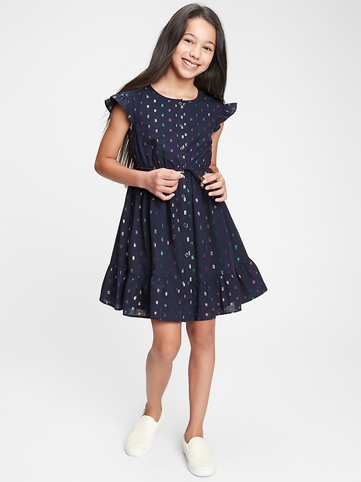 Image number 2 showing, Kids Polk-A-Dot Peplum Ruffle Dress