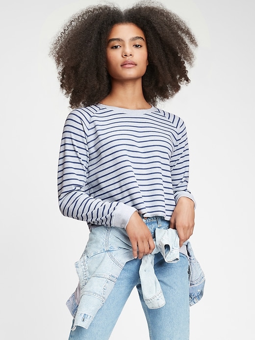 Image number 5 showing, Teen Cropped Waffle-Knit Shirt